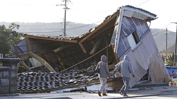 Powerful earthquakes leave at least 48 dead, destroy buildings along Japan's western coast